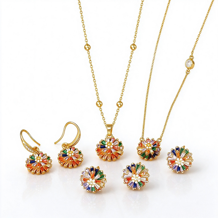 Colorful Firework Earring Necklace