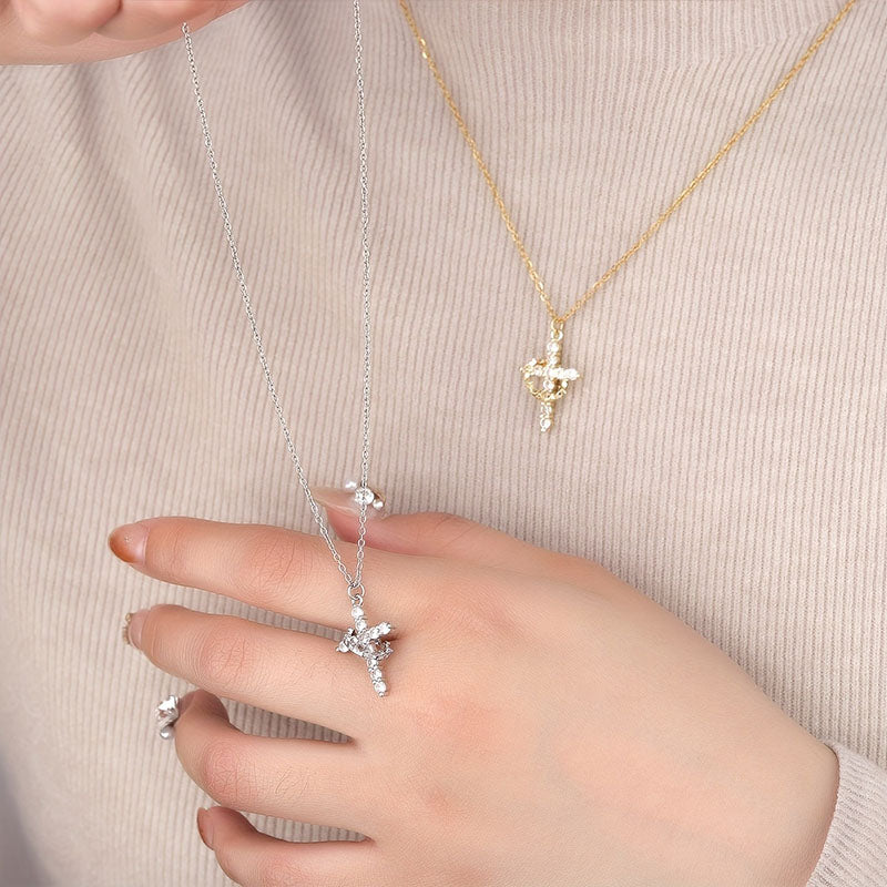 OL Cross Pendant Necklace