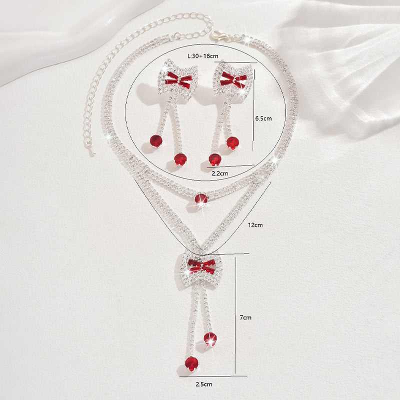 Zircon Flower Necklace Set