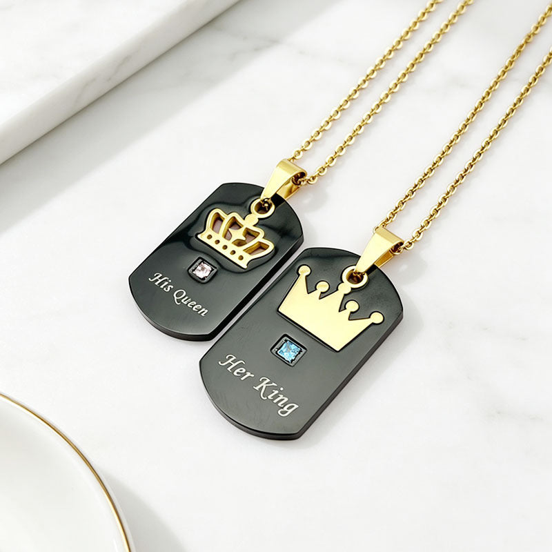 King Queen Couple Necklaces