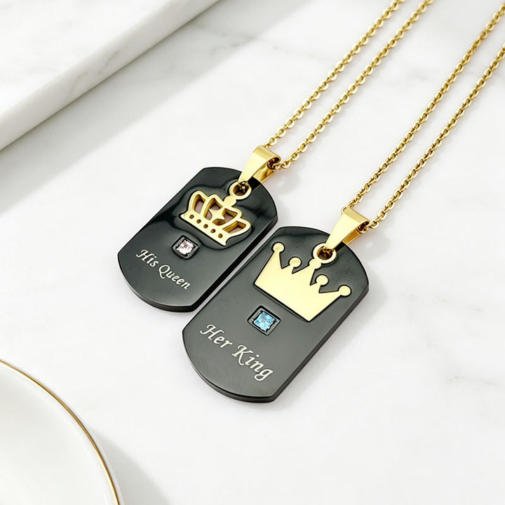 King Queen Couple Necklaces