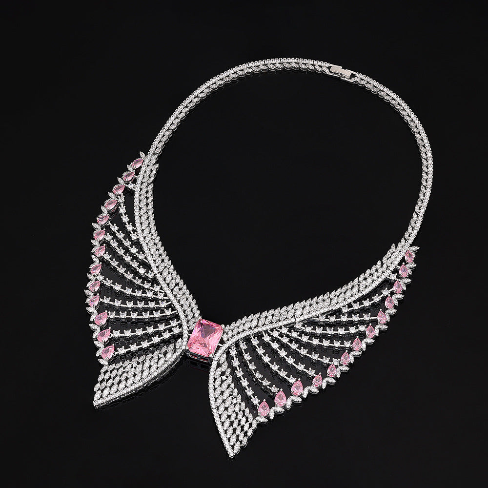 Wing Shape Paved Zircon Jewelry Set