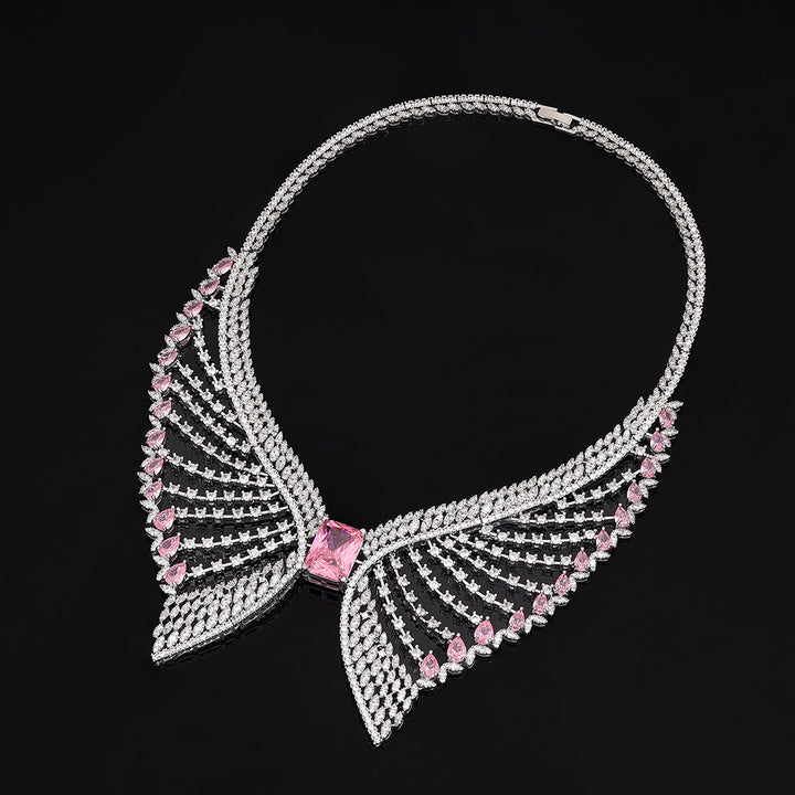 Wing Shape Paved Zircon Jewelry Set