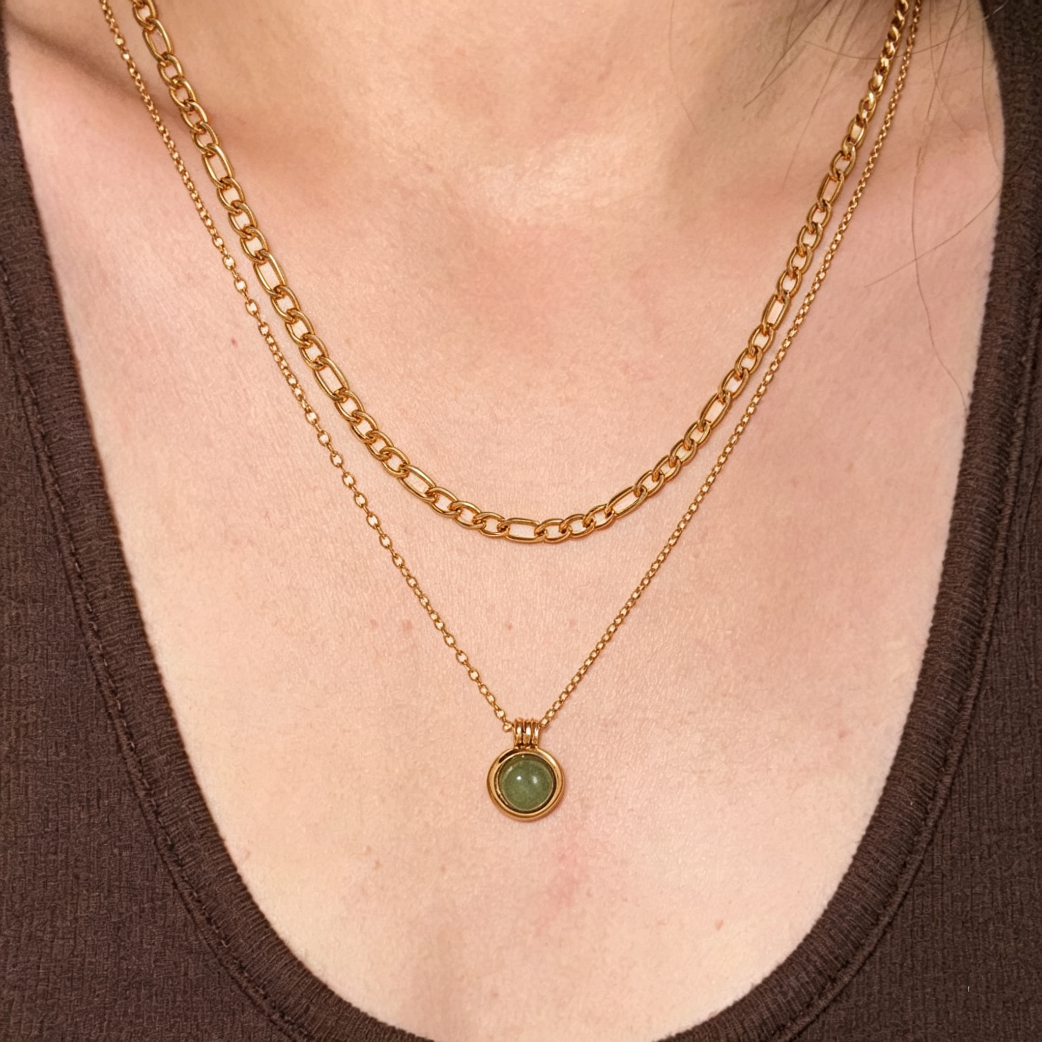 Figaro chain with color-preserving gold-plated accessories