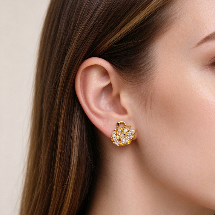 Swan Stud Earrings