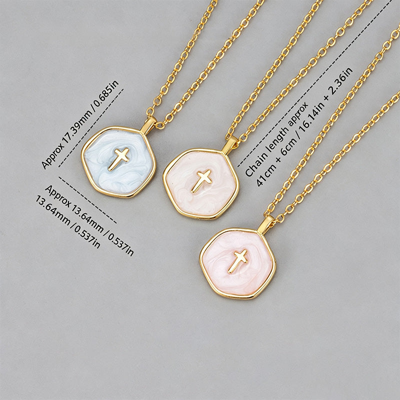 Enamel Cross Pendant Necklace