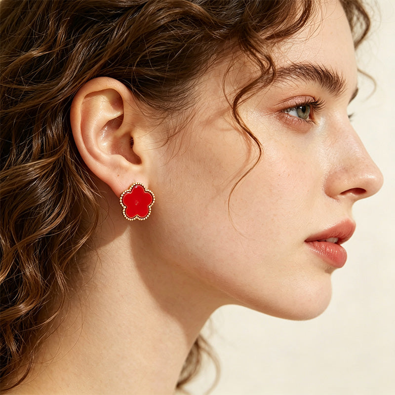 Five-leaf clover earrings