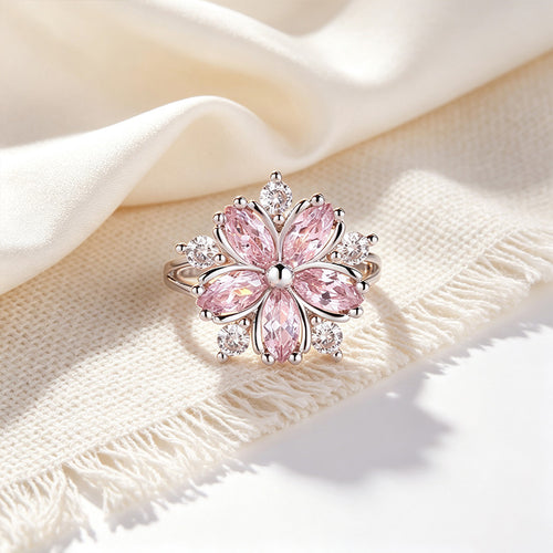Zircon flower ring