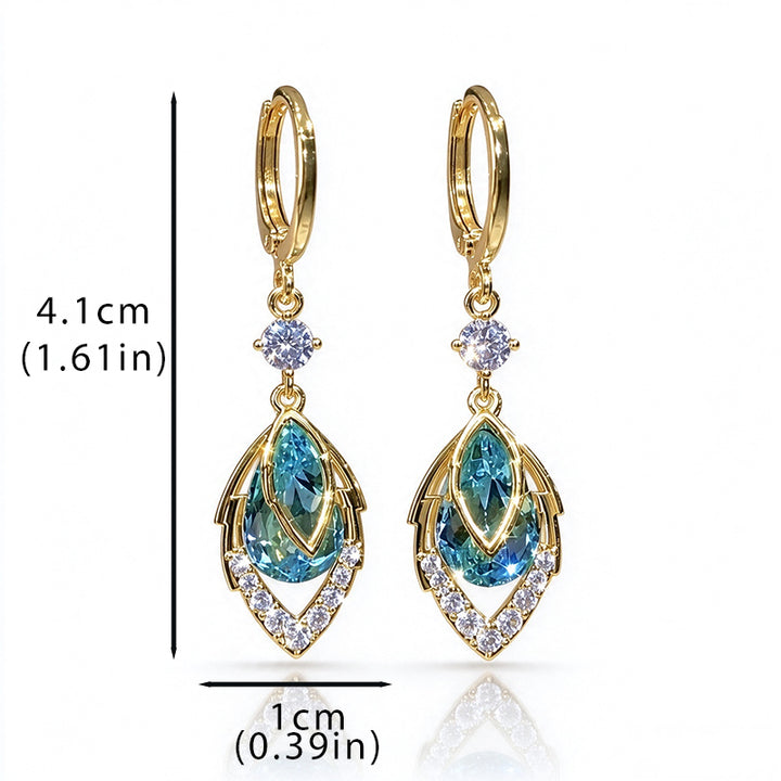 Water drop leaf earrings