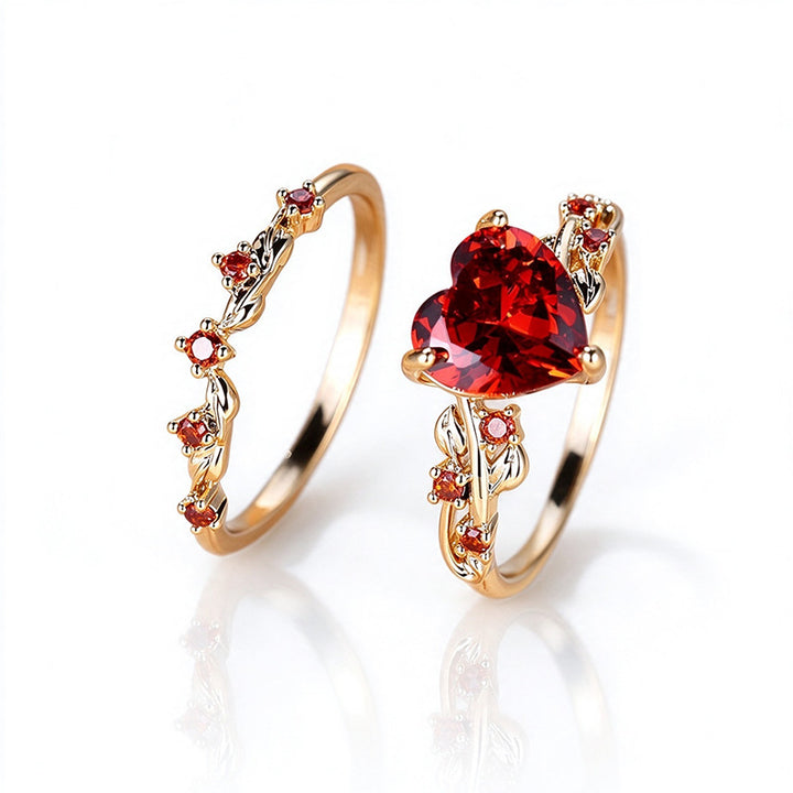Heart-shaped stacked rings