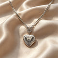 Mini Silver Heart Locket Necklace