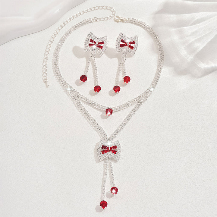 Zircon Flower Necklace Set