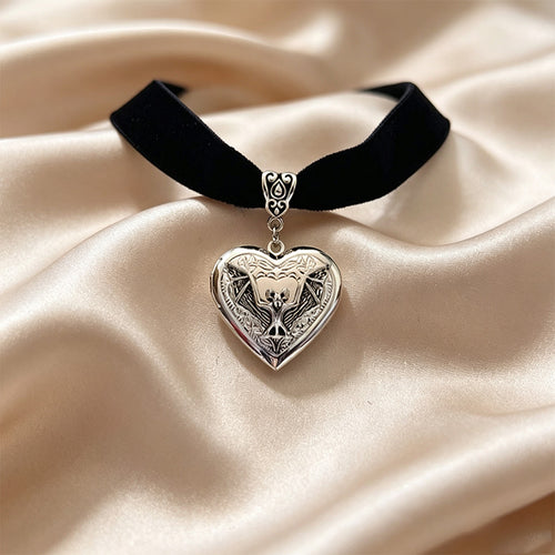 Mini Silver Heart Locket Necklace