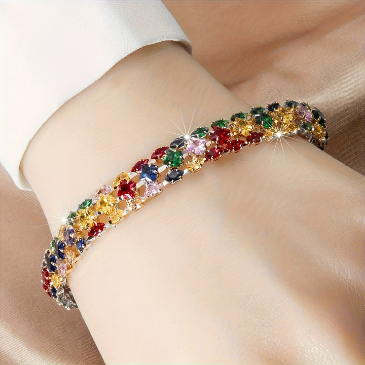 Multicolor Zircon Tennis Bracelet