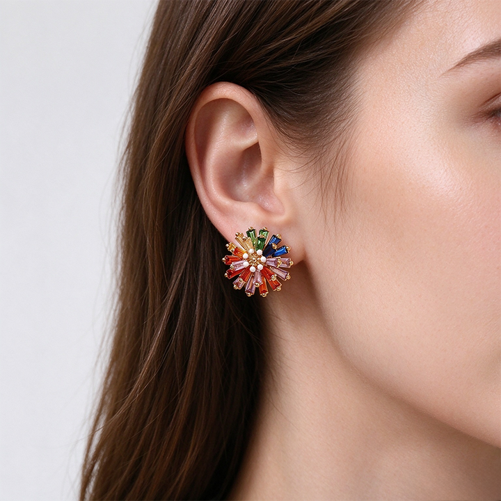 Colorful Firework Earring Necklace