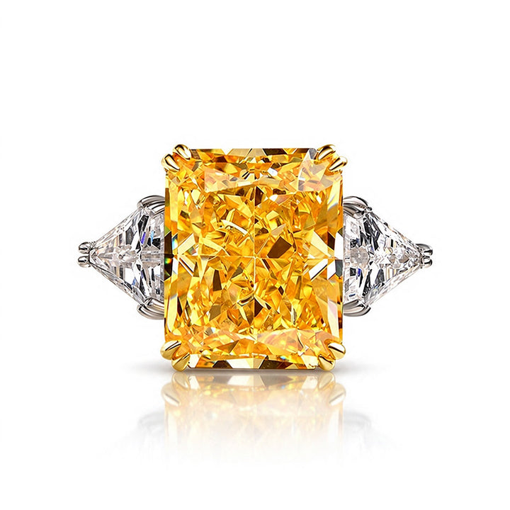 Rectangular main stone ring