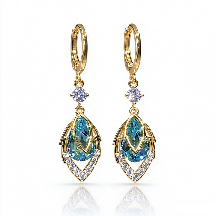 Water drop leaf earrings