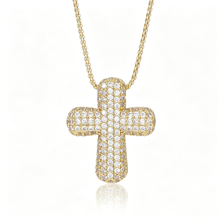 Sparkly Paved Cross Pendant Necklace