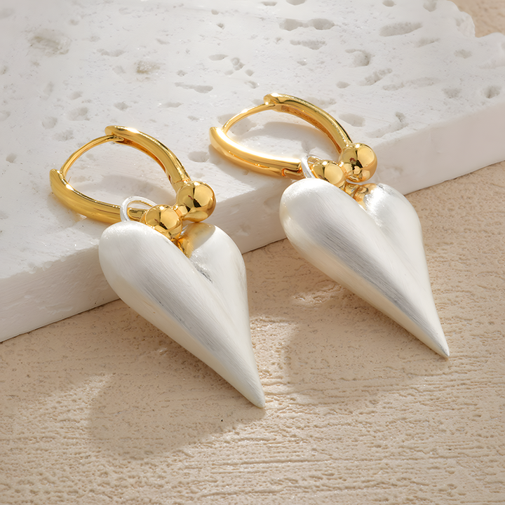 Heart-shaped drop earrings