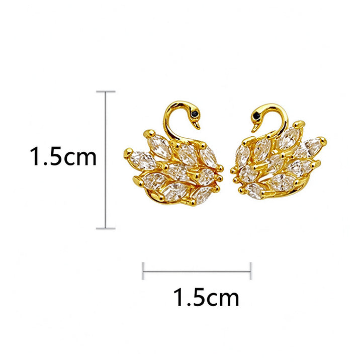 Swan Stud Earrings