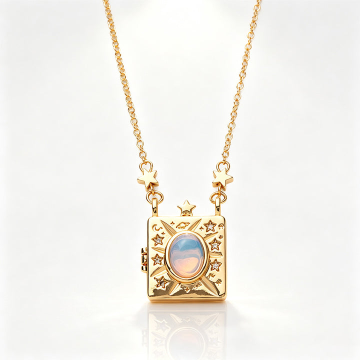 Moon Photo Locket Necklace