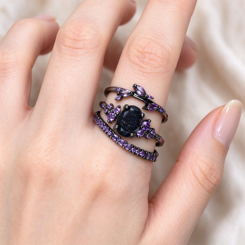 Vintage Multi-Layer Stackable Ring Set