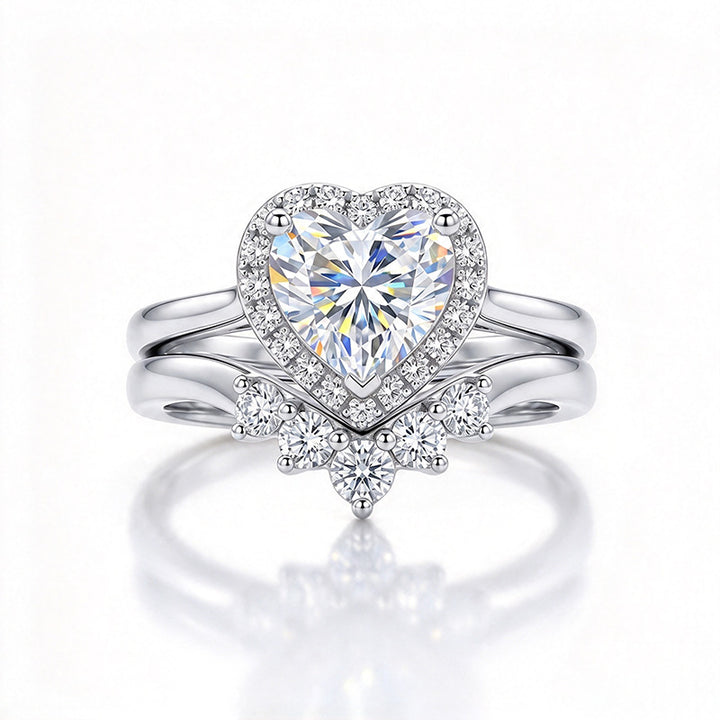 Heart-shaped ring set