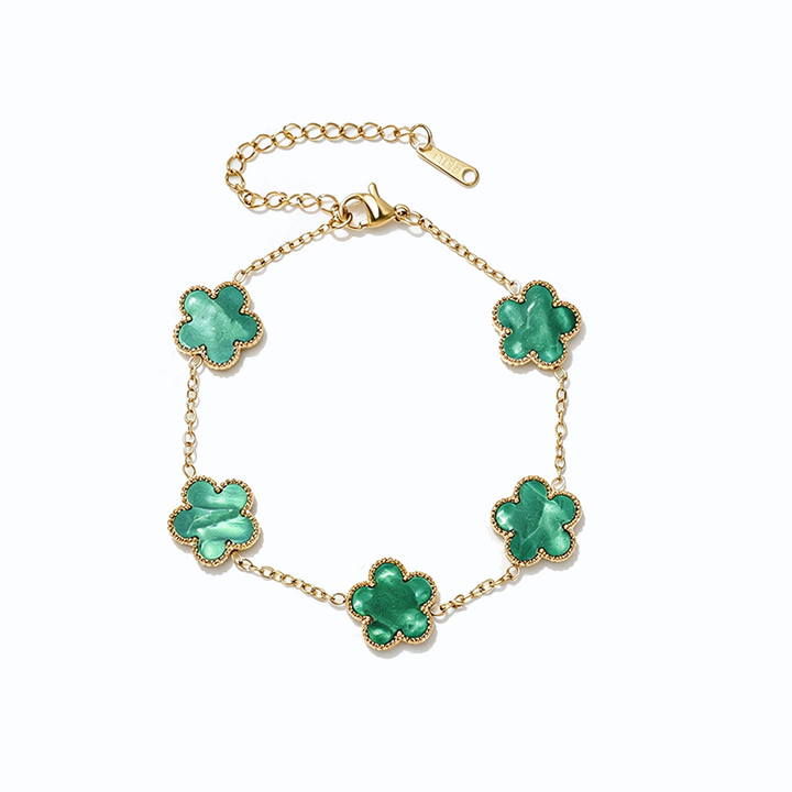 Titanium Steel Five Leaf Clover Bracelet
