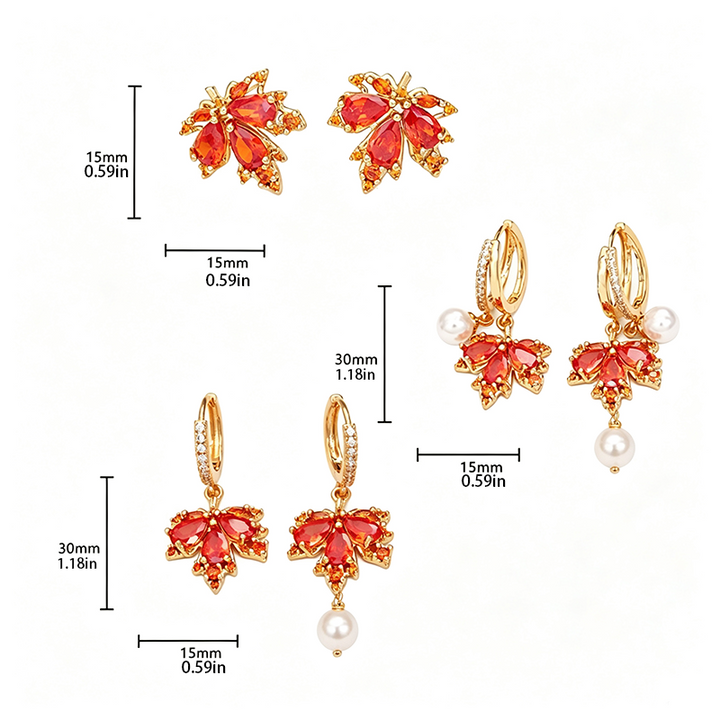 Golden Maple Leaf CZ Jewelry