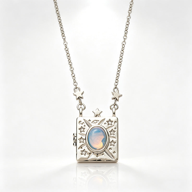 Moon Photo Locket Necklace