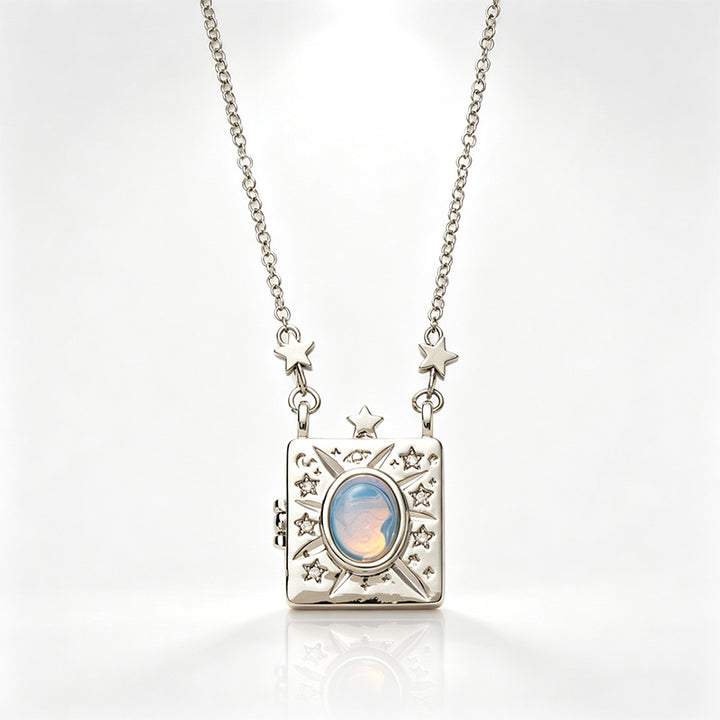 Moon Photo Locket Necklace