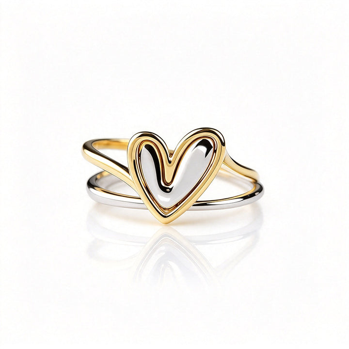 Irregular Heart Two-Piece Ring Set