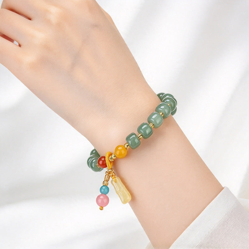 Multicolor Tassel Charm Bracelet