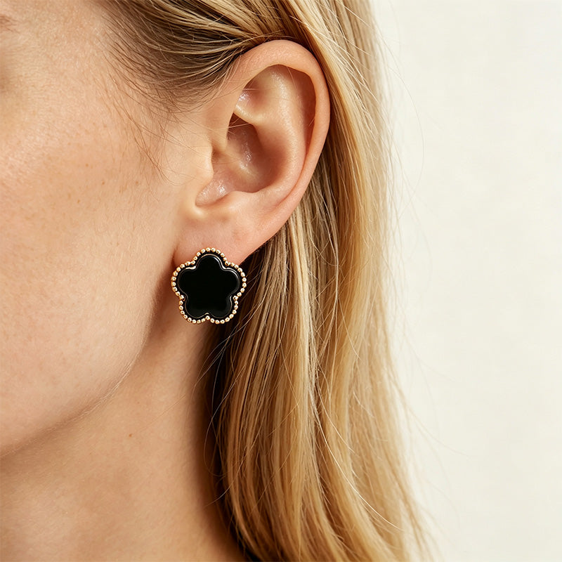 Five-leaf clover earrings