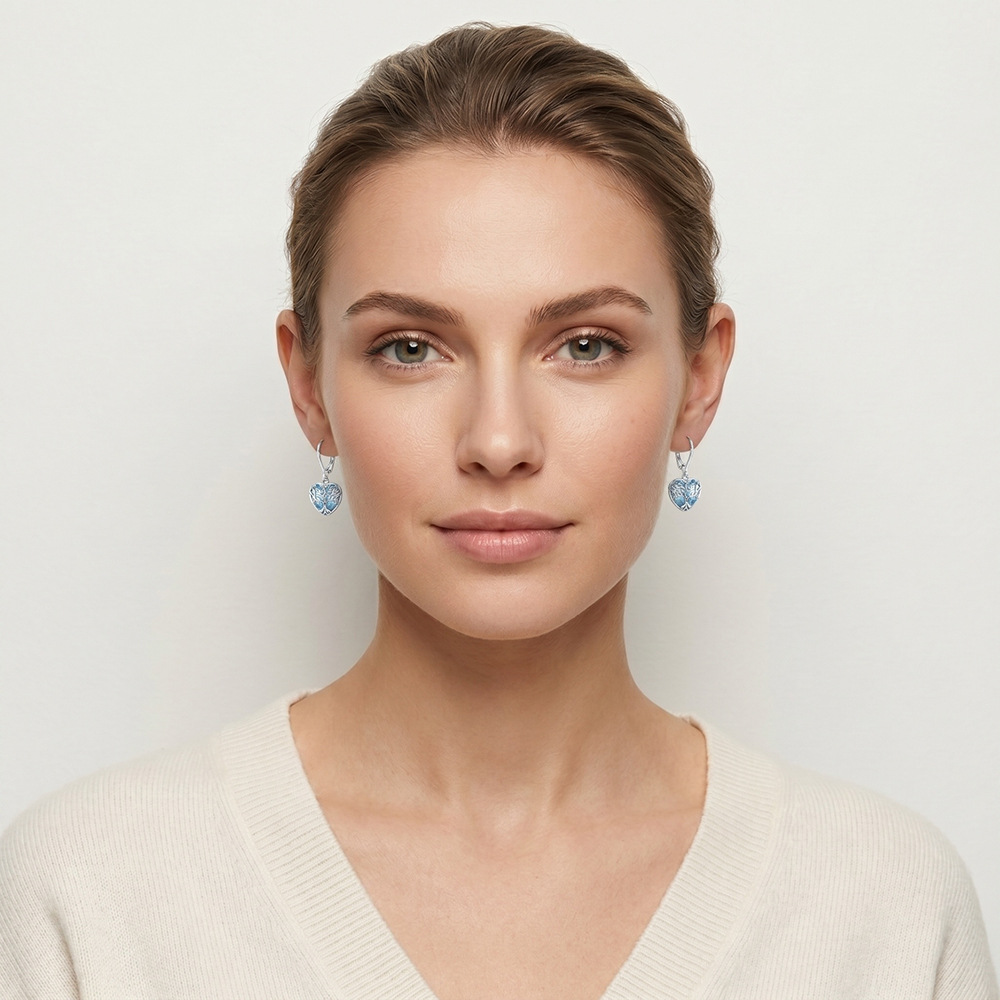 Tree of Life Heart Leverback Earrings