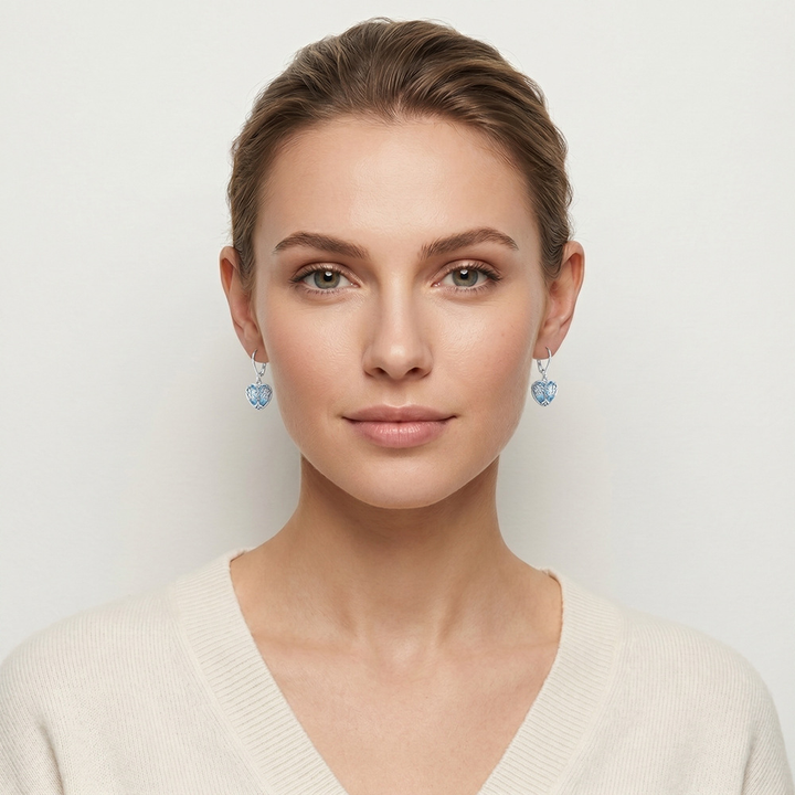Tree of Life Heart Leverback Earrings