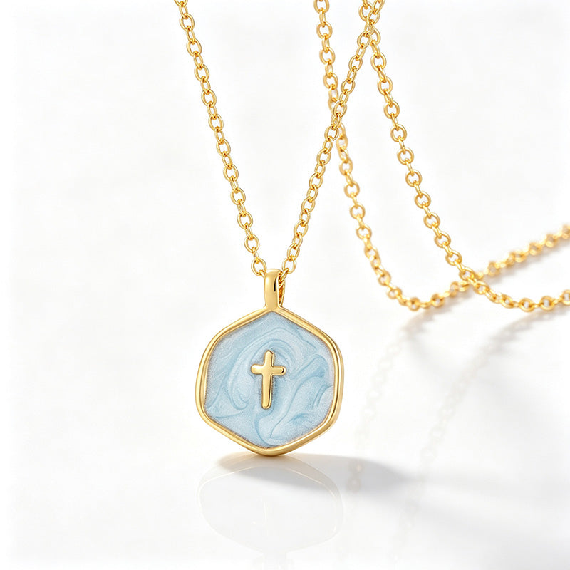 Enamel Cross Pendant Necklace