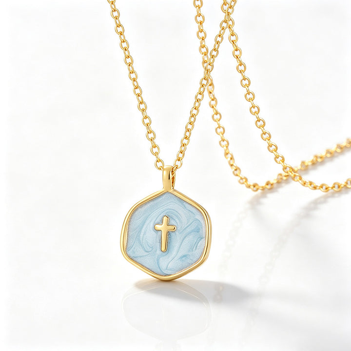 Enamel Cross Pendant Necklace