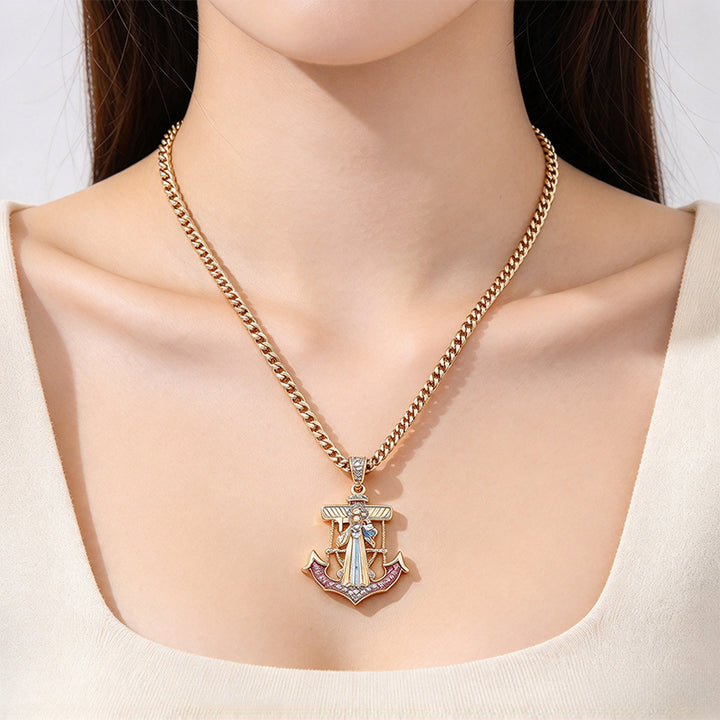 Anchor Cuban chain necklace