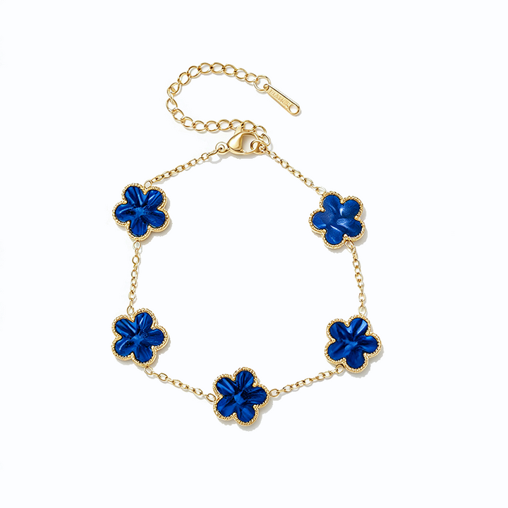 Titanium Steel Five Leaf Clover Bracelet