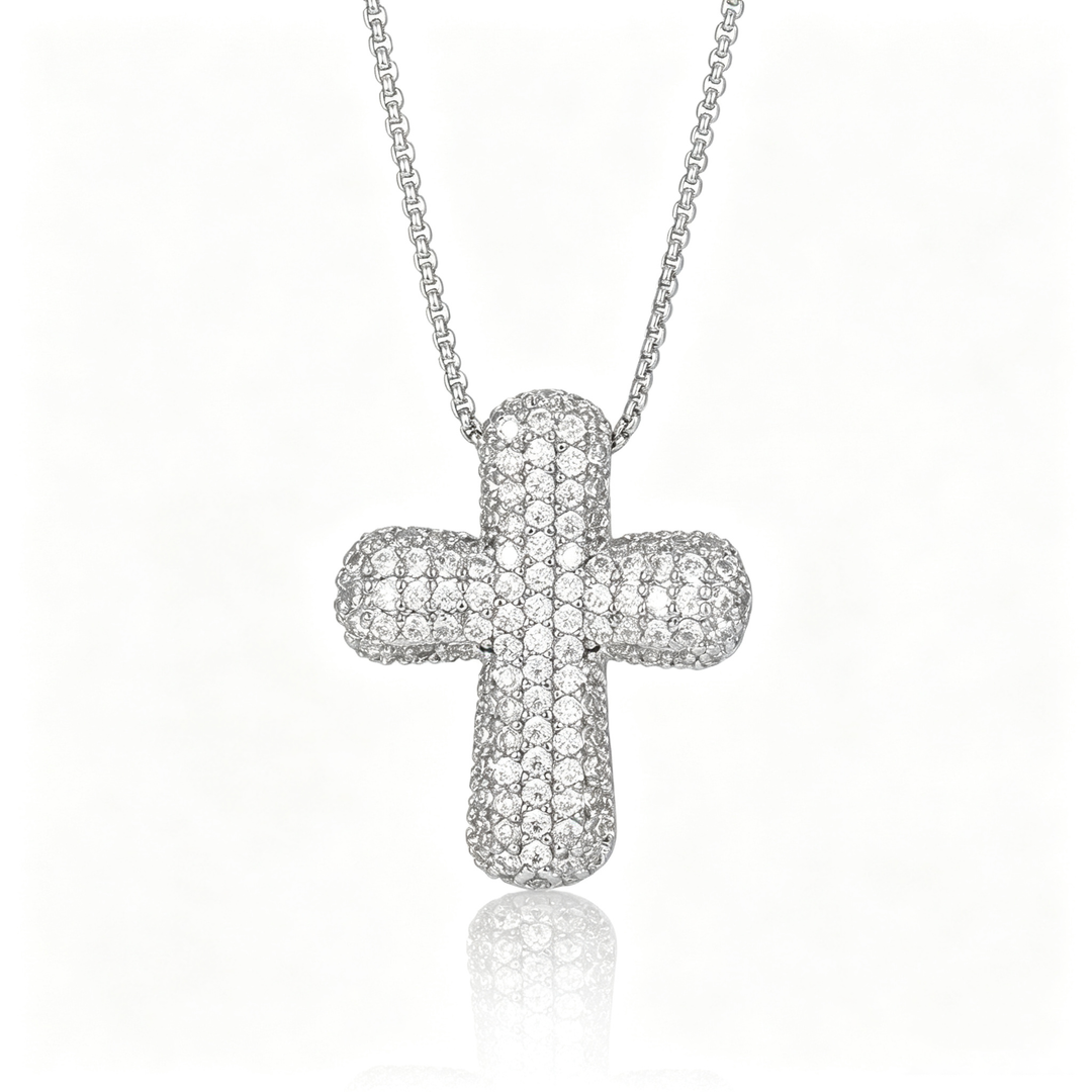 Sparkly Paved Cross Pendant Necklace