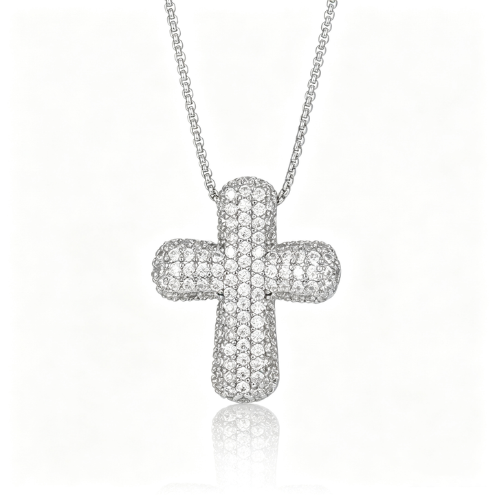 Sparkly Paved Cross Pendant Necklace