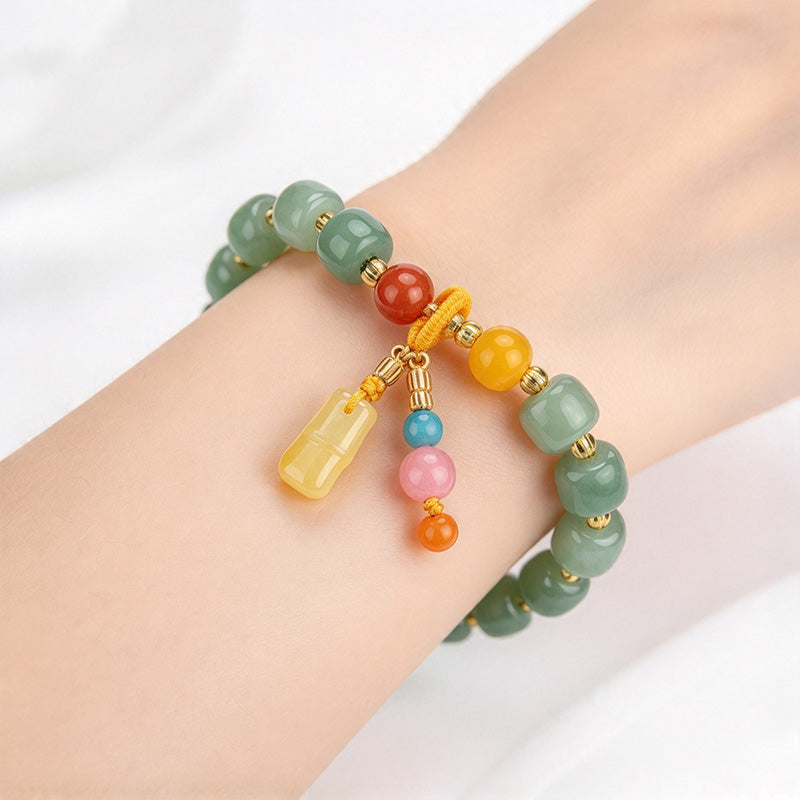 Multicolor Tassel Charm Bracelet