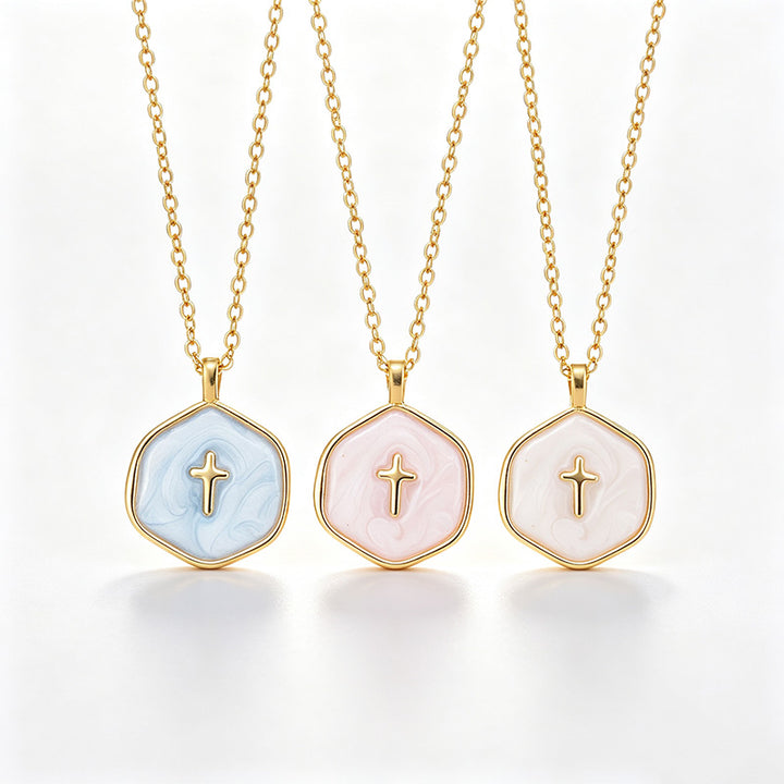 Enamel Cross Pendant Necklace