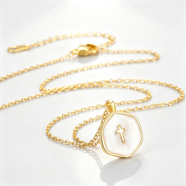Enamel Cross Pendant Necklace