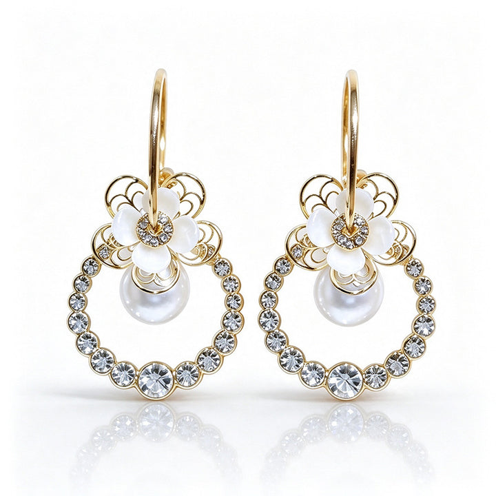 White flower earrings