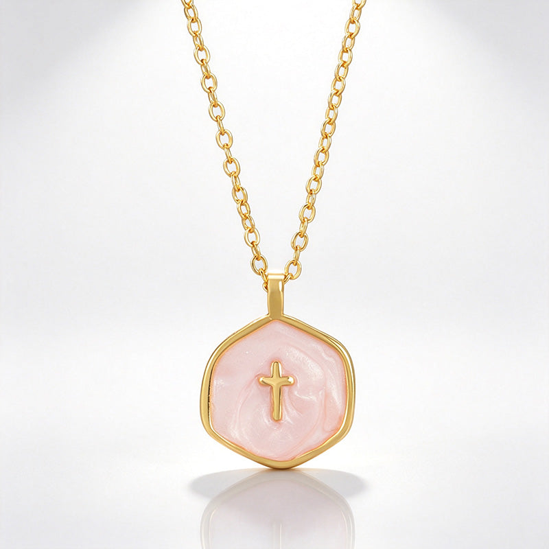 Enamel Cross Pendant Necklace