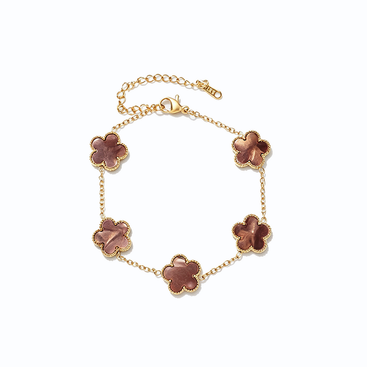 Titanium Steel Five Leaf Clover Bracelet
