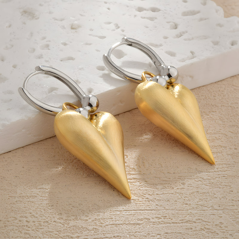 Heart-shaped drop earrings