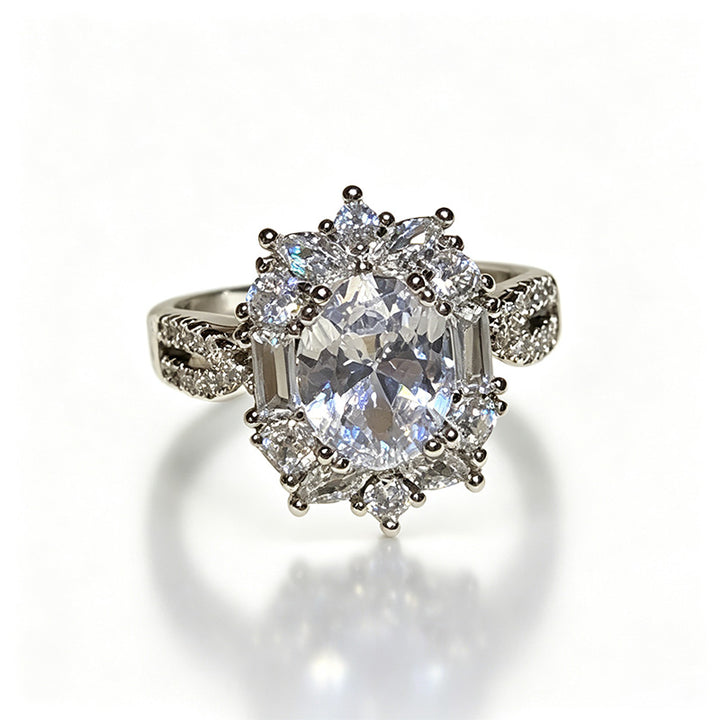 Ice Flower Zircon Plain Ring